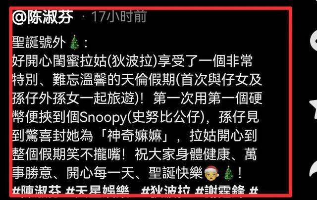 谢霆锋带全家远赴日本过圣诞！儿子罕见露面，继父和母亲十分恩爱